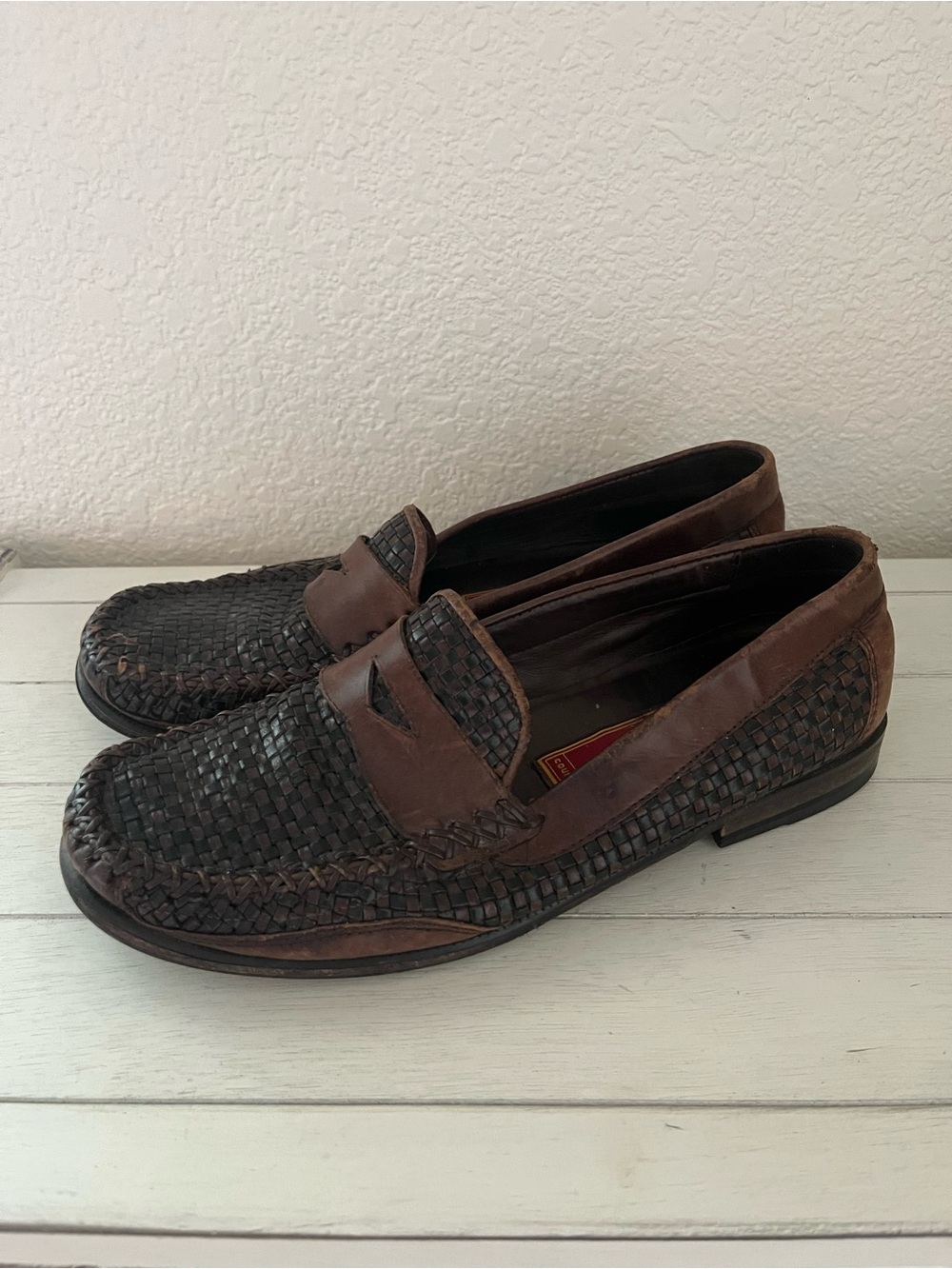 Vintage Cole Haan Women’s Woven Leather Penny Loafers Shoes